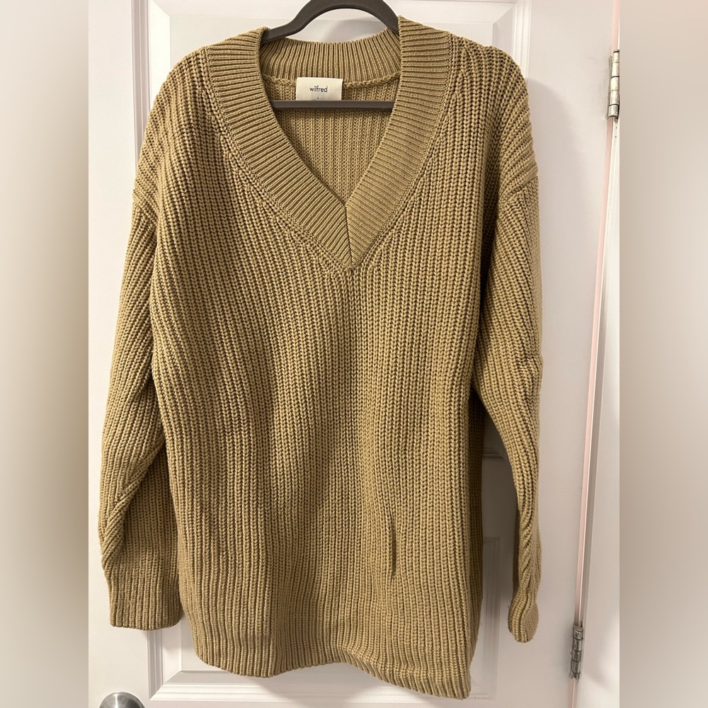 Aritzia Wilfred Oversized V-Neck Sweater